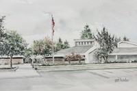 watercolor image of the front of Gettysburg Elementary